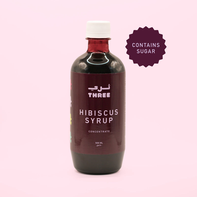 Vibrant Hibiscus Syrup Concentrate for Refreshing Drinks - THREE Coffee